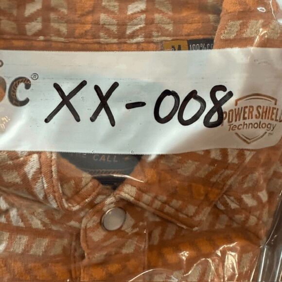 Howler Bros Men's Geometric Snap Up Polo Shirt Orange White Size Medium - Picture 9 of 9